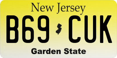 NJ license plate B69CUK