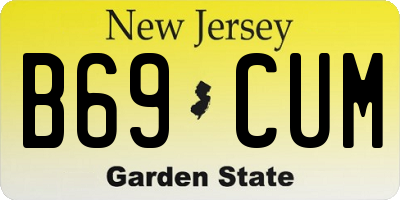 NJ license plate B69CUM