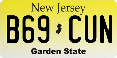 NJ license plate B69CUN