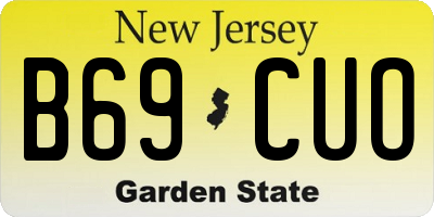 NJ license plate B69CUO