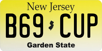 NJ license plate B69CUP