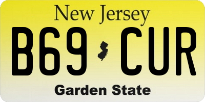 NJ license plate B69CUR