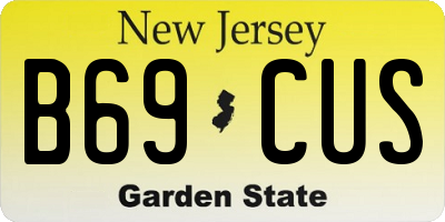 NJ license plate B69CUS