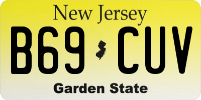 NJ license plate B69CUV