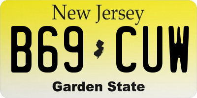 NJ license plate B69CUW