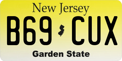 NJ license plate B69CUX