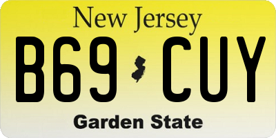 NJ license plate B69CUY