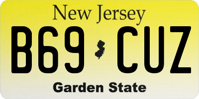 NJ license plate B69CUZ