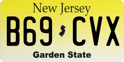 NJ license plate B69CVX