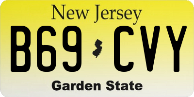 NJ license plate B69CVY