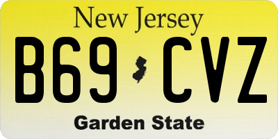 NJ license plate B69CVZ