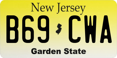 NJ license plate B69CWA