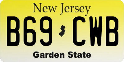 NJ license plate B69CWB