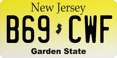 NJ license plate B69CWF