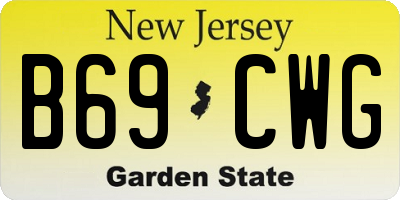 NJ license plate B69CWG