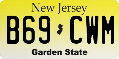 NJ license plate B69CWM