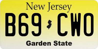 NJ license plate B69CWO