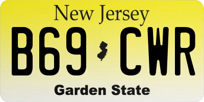 NJ license plate B69CWR