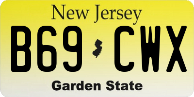 NJ license plate B69CWX