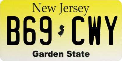 NJ license plate B69CWY