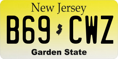 NJ license plate B69CWZ