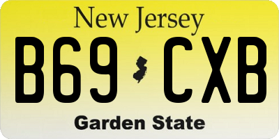 NJ license plate B69CXB