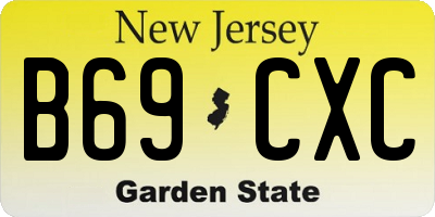 NJ license plate B69CXC