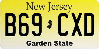 NJ license plate B69CXD