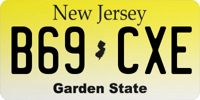 NJ license plate B69CXE