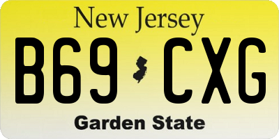 NJ license plate B69CXG