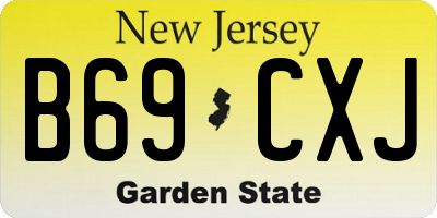 NJ license plate B69CXJ