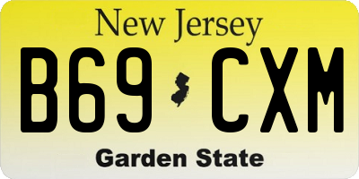 NJ license plate B69CXM