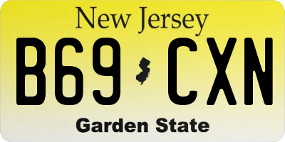 NJ license plate B69CXN