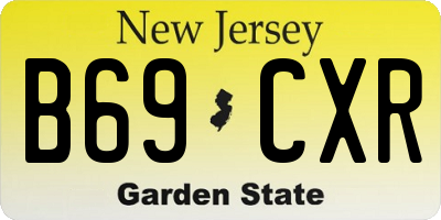 NJ license plate B69CXR