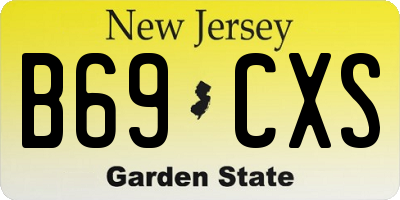NJ license plate B69CXS