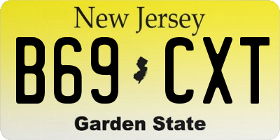 NJ license plate B69CXT