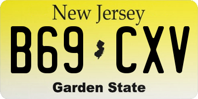 NJ license plate B69CXV