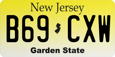 NJ license plate B69CXW