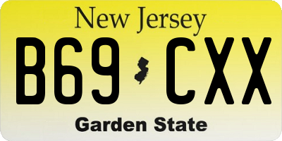 NJ license plate B69CXX