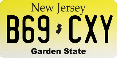 NJ license plate B69CXY
