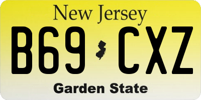 NJ license plate B69CXZ