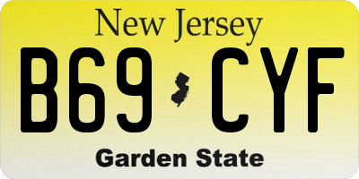 NJ license plate B69CYF
