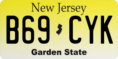 NJ license plate B69CYK