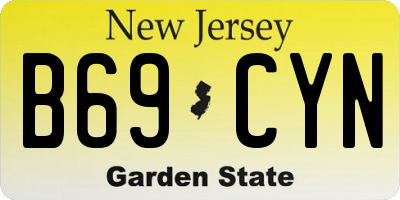 NJ license plate B69CYN