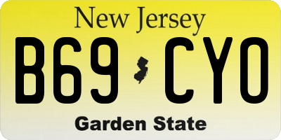 NJ license plate B69CYO