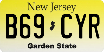 NJ license plate B69CYR
