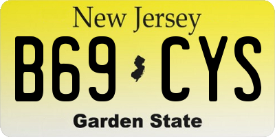 NJ license plate B69CYS