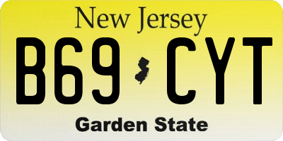 NJ license plate B69CYT