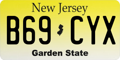 NJ license plate B69CYX
