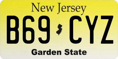 NJ license plate B69CYZ
